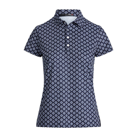 W Printed Airflow SS Polo Navy