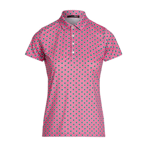 W Printed Airflow SS Polo Rose