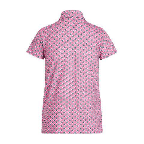 W Printed Airflow SS Polo Rose