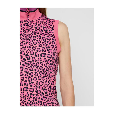 W Audrey-TX Jersey SL Polo Pink Leopard