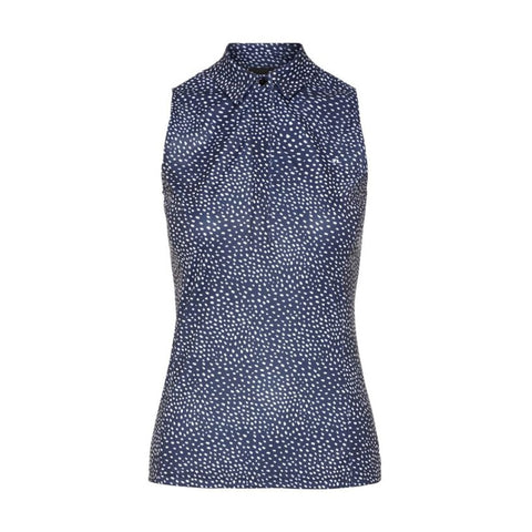 W Dena Print-TX Jersey SL Polo White Dot
