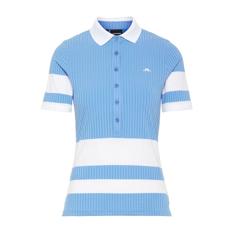 W Natasha-Rib Jersey Polo Lake Blue
