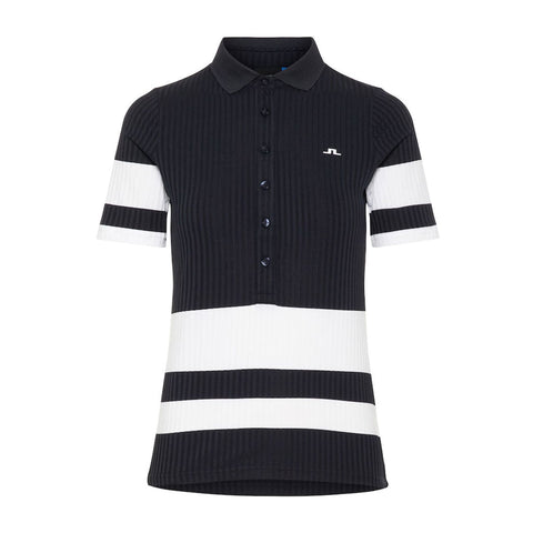 W Natasha-Rib Jersey Polo Jl Navy