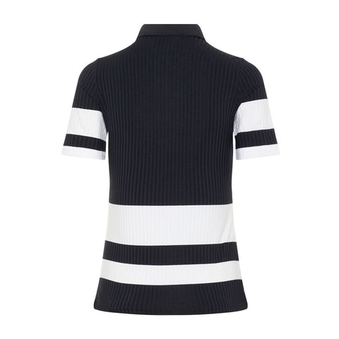 W Natasha-Rib Jersey Polo Jl Navy