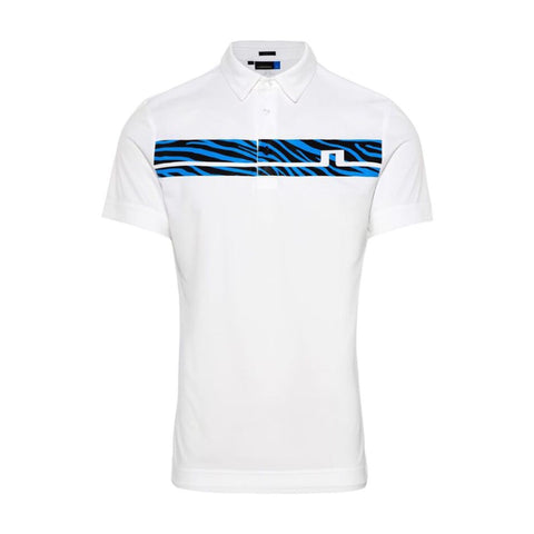 M Clark Print Slim Fit-TX Jersey Polo White