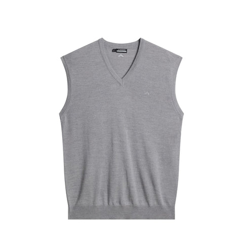 Liam Knitted Vest Herren Grey Melange