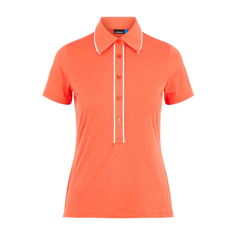 W Flor-Ultra Light Jersey Polo Tomato Red
