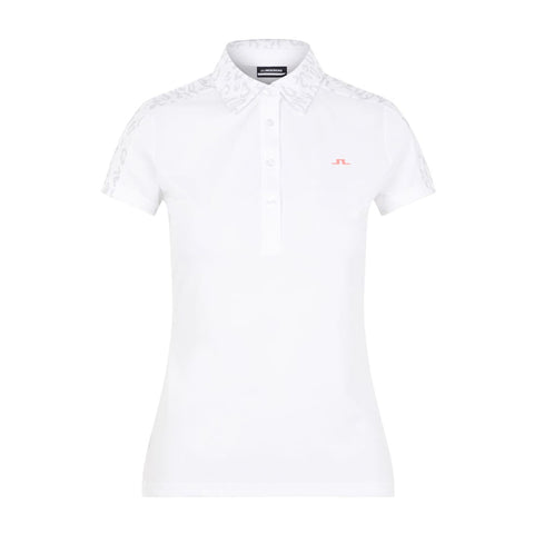 W Cara SS Polo Animal Grey White
