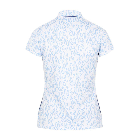 W Cara SS Polo Animal Blue White