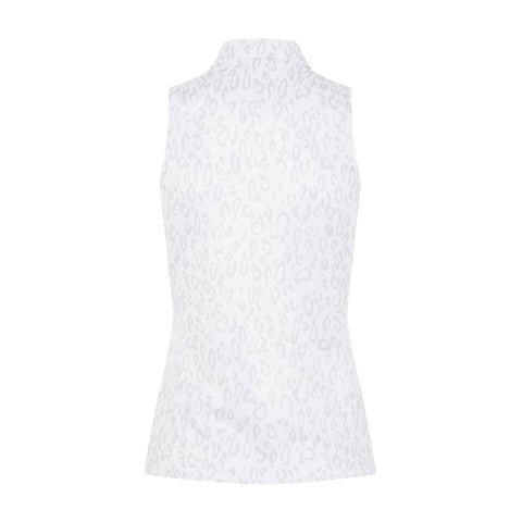 W Dena Polo SL Print Animal Grey White