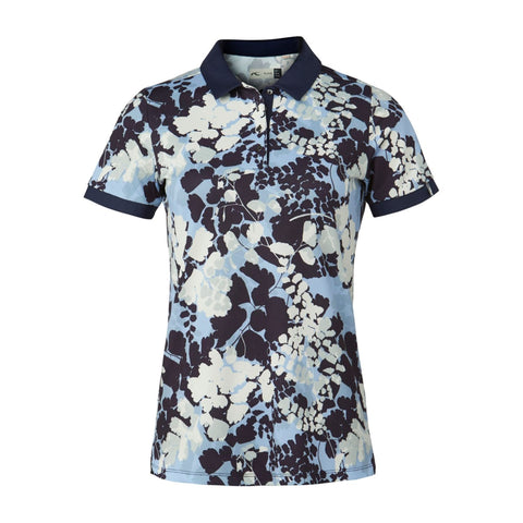 W Enya Printed SS Polo Atlanta Blue/White