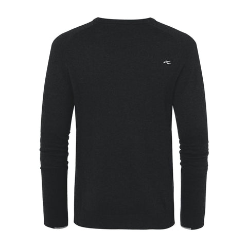 Pullover V-Ausschnitt Kirk M Schwarz Melange