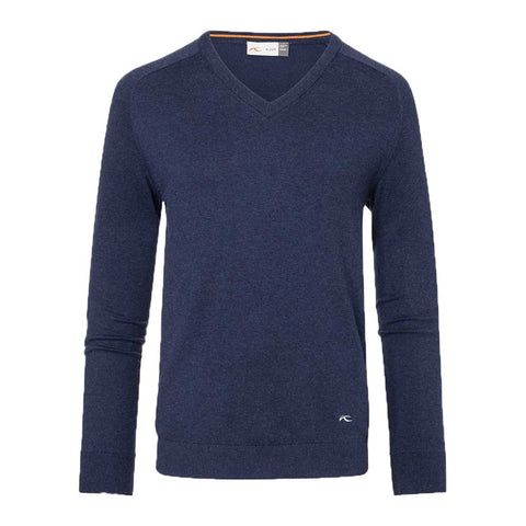 M Pullover V-Ausschnitt Kirk Atlanta Blau Meliert