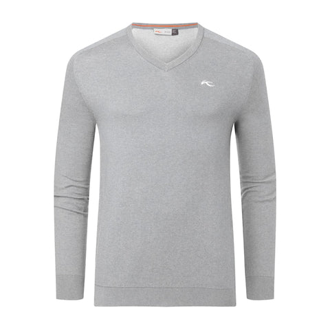 Pullover V-Neck Kirk Silbergrau/Melange