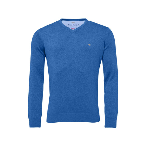 V-Neck Superfine Golf Pullover Herren Bright Ocean