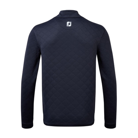Sweater Diamond Jacquard 1/2 Zip Blau