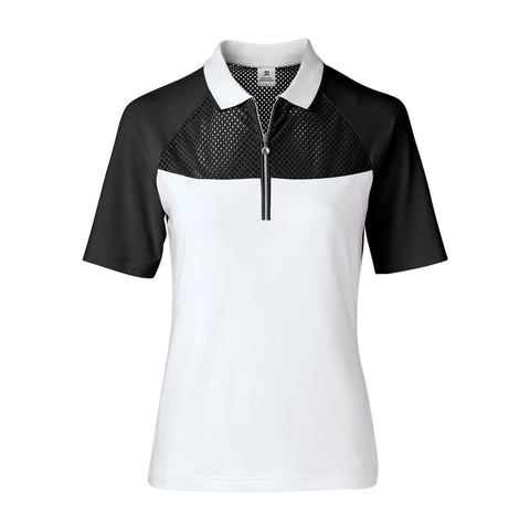 Domia 1/2-Arm Damen Polo Schwarz