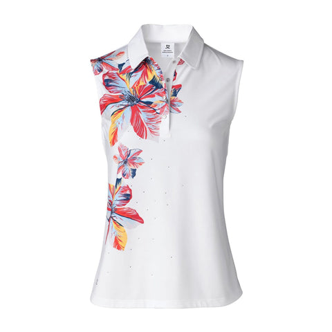 Nance Damen Polo Sleeveless Weiß