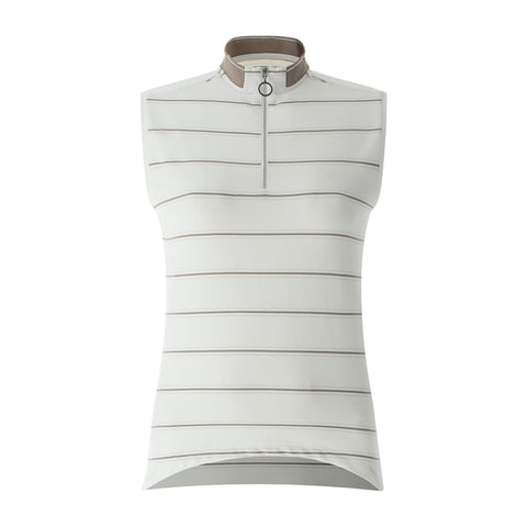 W Anaelle SL Polo Weiß/Sand Gestreift