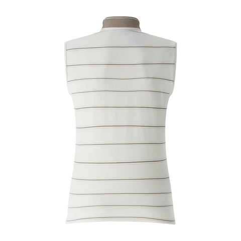 W Anaelle SL Polo Weiß/Sand Gestreift