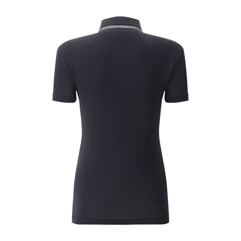 W Aroa SS Polo Schwarz (Kragen-Muster)