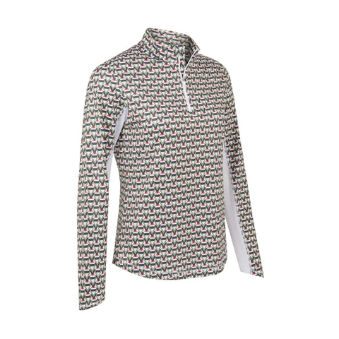 Chev Geo Golf Polo Langarm Sun Protect Brillant Wh