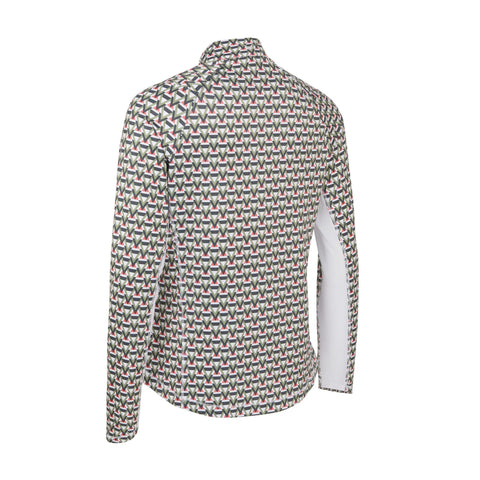 Chev Geo Golf Polo Langarm Sun Protect Brillant Wh