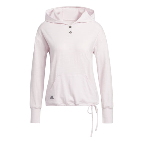 W Essentials Slub Hoodie Almost Pink/Weiß