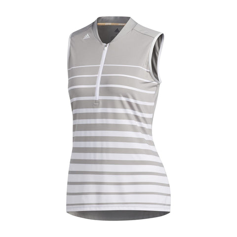 W Engineered Stripe SL Polo White/Grey