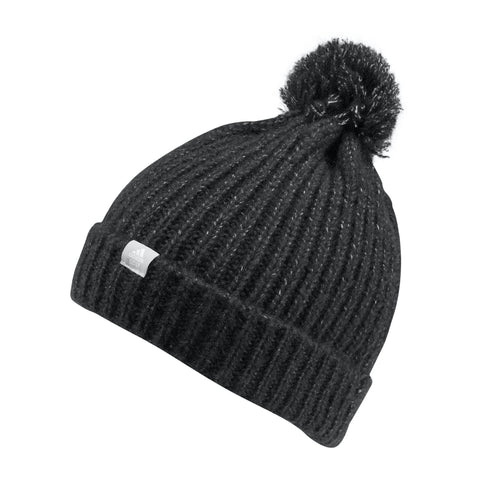W Pom Beanie Black