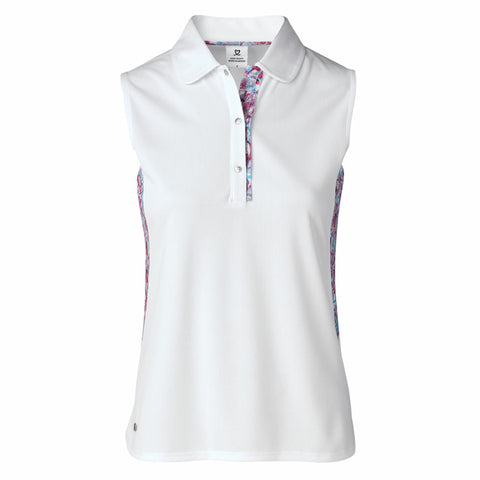 Bess Damen Polo Sleeveless Weiß