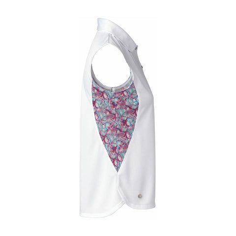 Bess Damen Polo Sleeveless Weiß