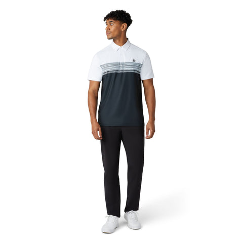 Engineered Novelty Stripe Blocked Print Polo