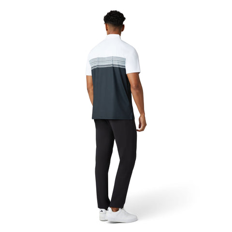 Engineered Novelty Stripe Blocked Print Polo