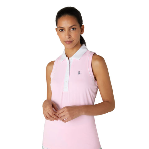 Sleveless Colour Block Meshback Polo