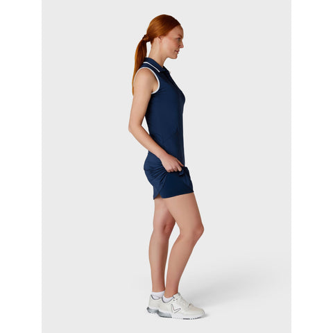 Sleeveless Snap Pla Kleid