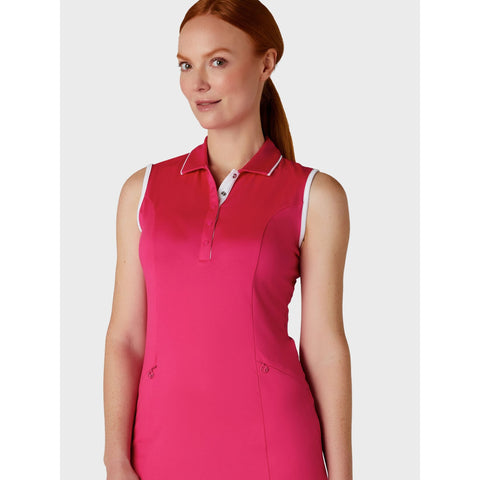 Sleeveless Snap Pla Kleid