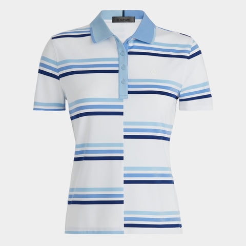 Offset Gradient Stripe Tech Polo