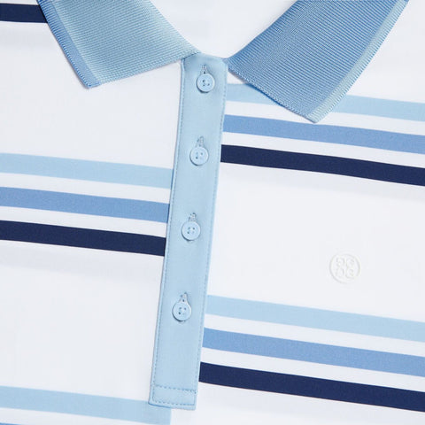 Offset Gradient Stripe Tech Polo