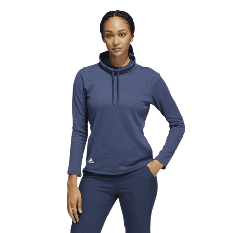 High Mock Golf Pullover Crew Navy Melange Damen