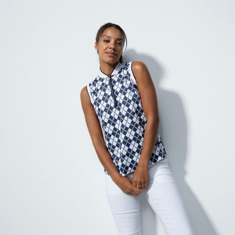 Abruzzo Argyle Sleeveless Polo Shirt