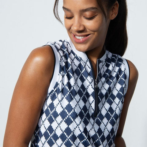 Abruzzo Argyle Sleeveless Polo Shirt