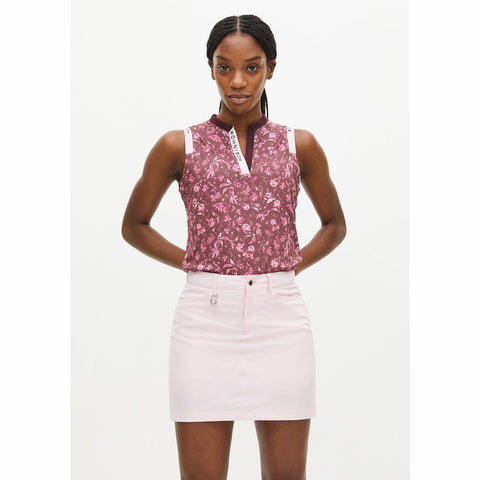 Abby Golf Polo Damen Neon Flower Pink Ärmellos L