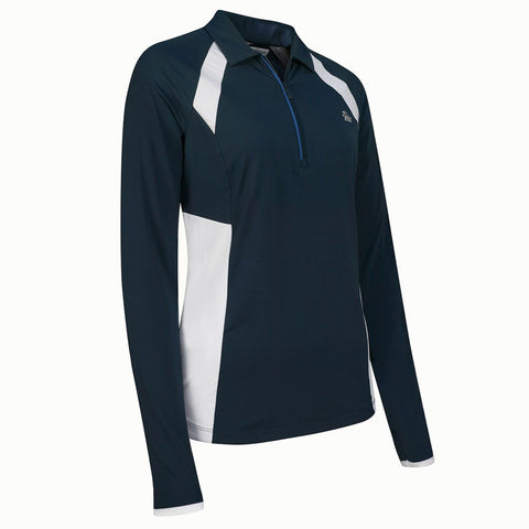 Colorblock Zip Poloshirt