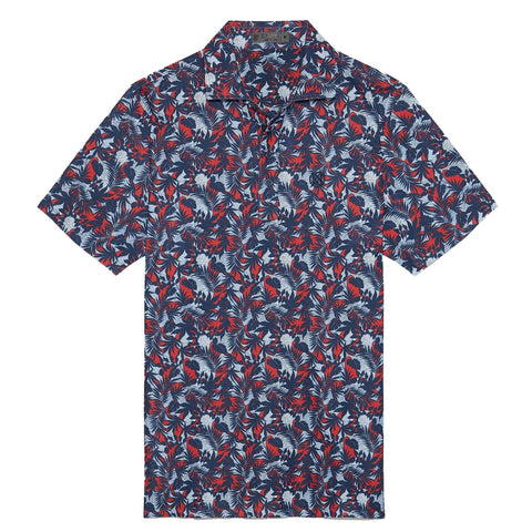 Palm Fronds Tech Piqué Slim Fit Poloshirt