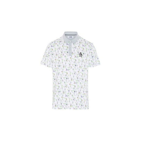 Pete 'N The Course Colour Block Print Polo