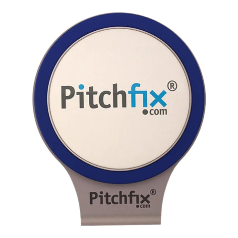 Pitchfix.com Smartwatch mit dunkelblauem Armband und cremefarbenem rundem Display, auf neutralem hellbeigem Hintergrund fotografiert