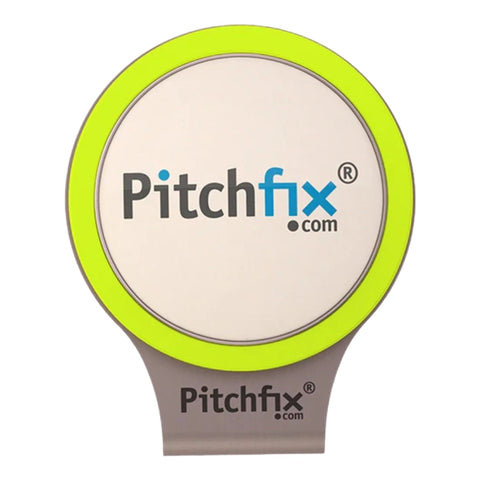 Pitchfix.com Smartwatch mit neongelb-grünem Armband und grauem Gehäuse, frontal auf neutralem Hintergrund fotografiert