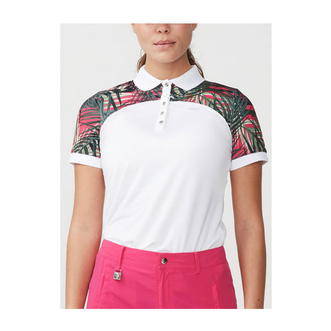 Element Block SS Polo Palm Fuchsia Damen