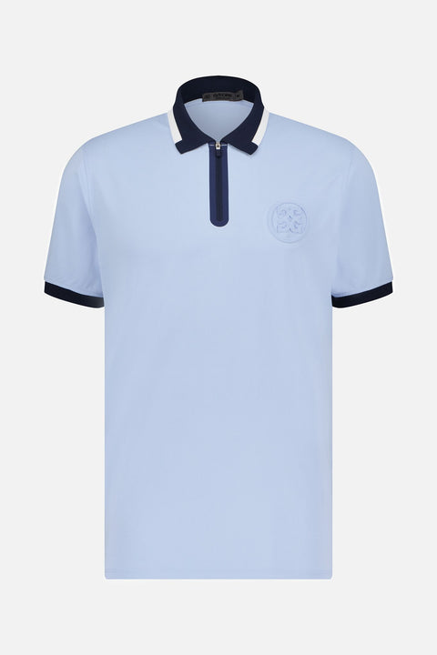 Embossed Logo Piqué Slim Fit Poloshirt Herren